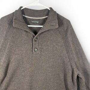 Banana Republic 100% Merino Wool Henley Sweater | Italian Yarn | Size XL